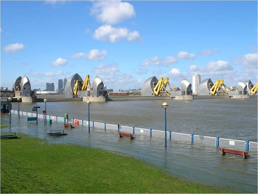 Barrier from Woolwich with flooding